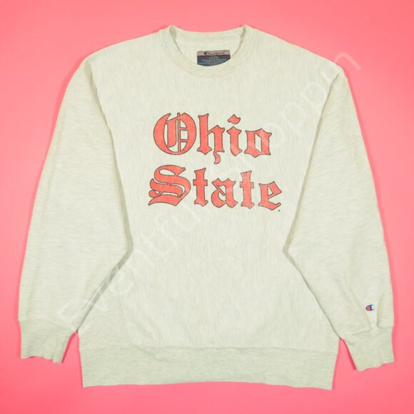 Champion Ohio State Sweatshirt Adult M Gray Vintage Reverse Weave Script 1990s - Picture 2 of 7
